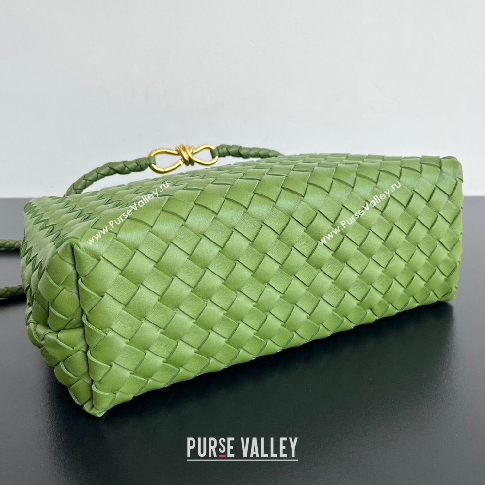 Bottega Veneta Medium Andiamo Top Handle Bag in Intrecciato Leather 743572 Matcha Green 2025 0731 (WT-250731006)