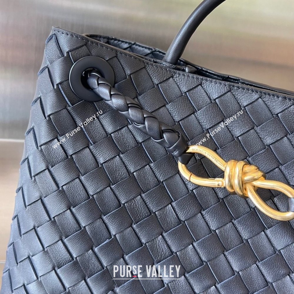 Bottega Veneta Medium Andiamo Top Handle Bag in Intrecciato Leather 743572 Space/Gold 2025 0731 (WT-250731019)