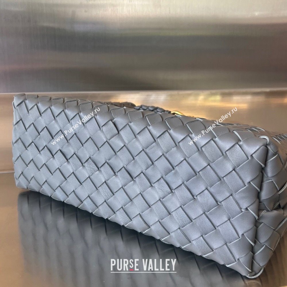 Bottega Veneta Medium Andiamo Top Handle Bag in Intrecciato Leather 743572 Thounder Grey 2025 0731 (WT-250731020)