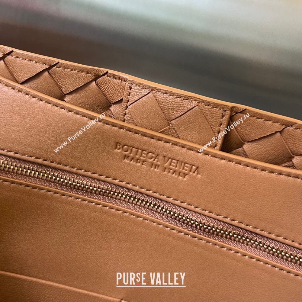 Bottega Veneta Medium Andiamo Top Handle Bag in Intrecciato Leather 743572 Light Brown 2025 0731 (WT-250731022)