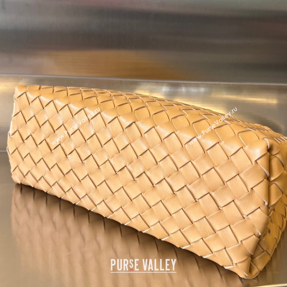 Bottega Veneta Medium Andiamo Top Handle Bag in Intrecciato Leather 743572 Almond Yellow 2025 0731 (WT-250731023)