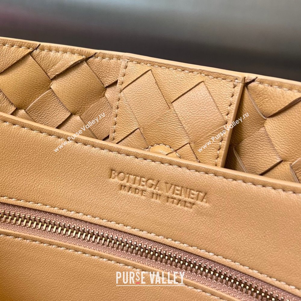 Bottega Veneta Medium Andiamo Top Handle Bag in Intrecciato Leather 743572 Almond Yellow 2025 0731 (WT-250731023)