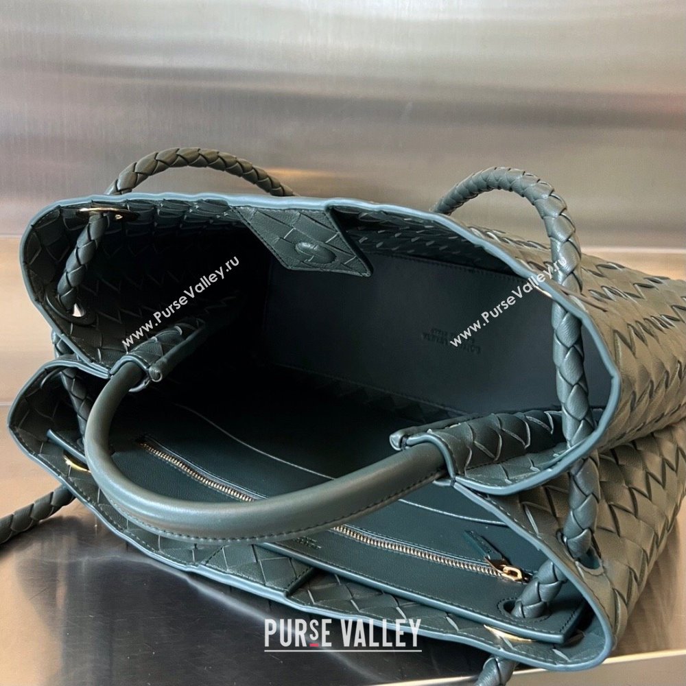 Bottega Veneta Medium Andiamo Top Handle Bag in Intrecciato Leather 743572 Raintree Green 2025 0731 (WT-250731024)