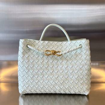 Bottega Veneta Medium Andiamo Top Handle Bag in Intrecciato Leather 743572 Glacier Blue 2025 0731 (WT-250731025)