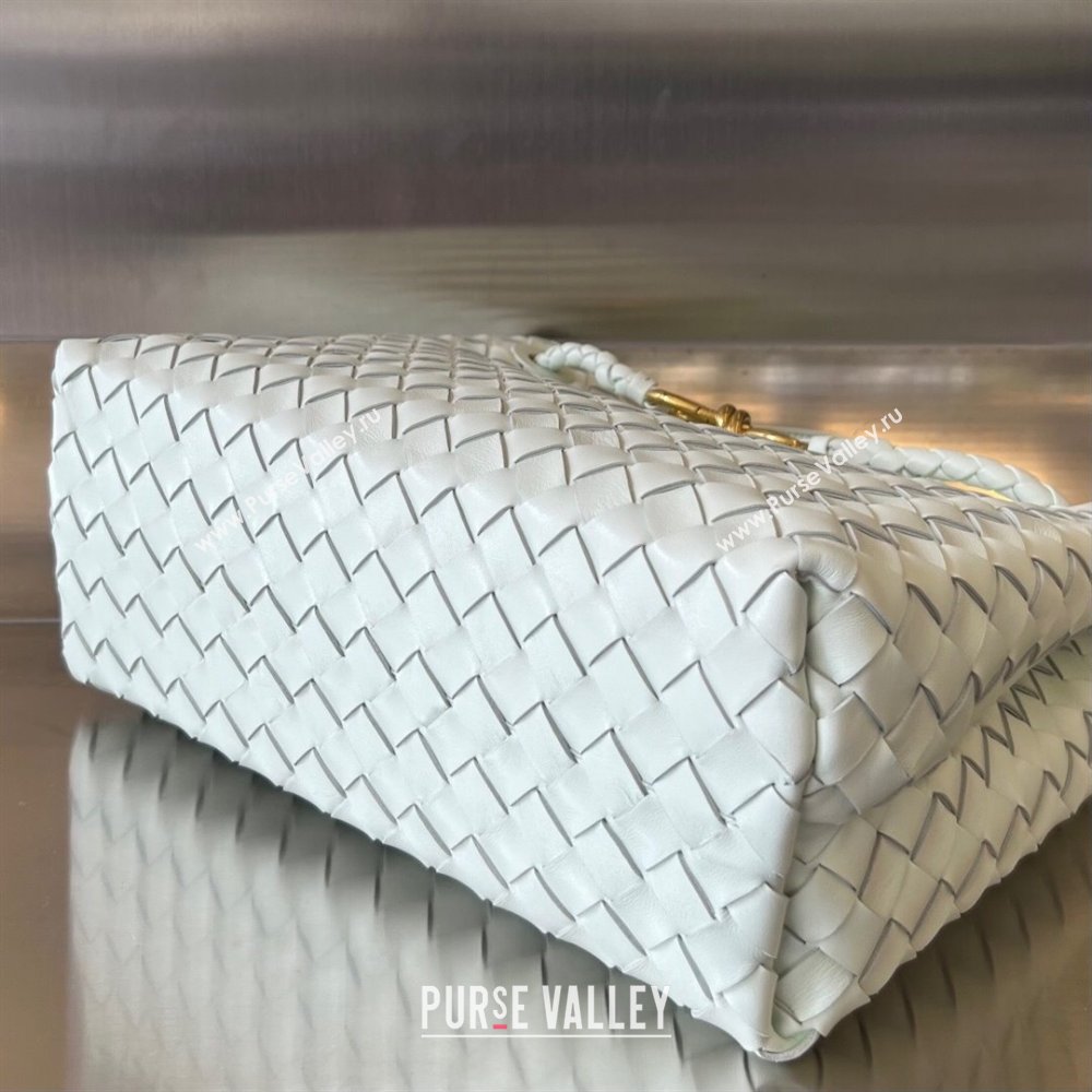 Bottega Veneta Medium Andiamo Top Handle Bag in Intrecciato Leather 743572 Glacier Blue 2025 0731 (WT-250731025)