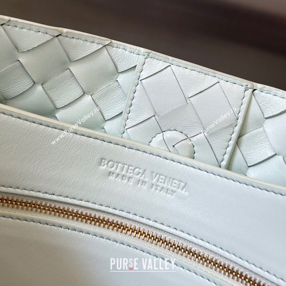 Bottega Veneta Medium Andiamo Top Handle Bag in Intrecciato Leather 743572 Glacier Blue 2025 0731 (WT-250731025)