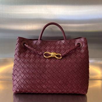 Bottega Veneta Medium Andiamo Top Handle Bag in Intrecciato Leather 743572 Dark Burgundy 2025 0731 (WT-250731026)