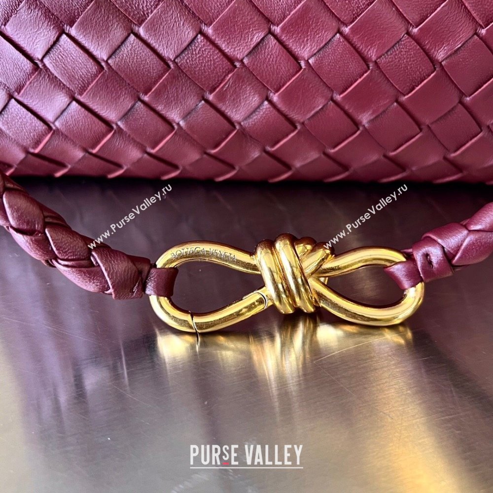 Bottega Veneta Medium Andiamo Top Handle Bag in Intrecciato Leather 743572 Dark Burgundy 2025 0731 (WT-250731026)