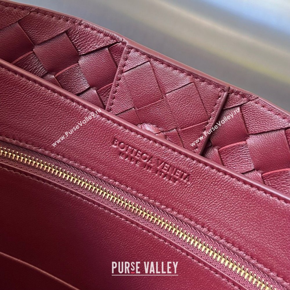 Bottega Veneta Medium Andiamo Top Handle Bag in Intrecciato Leather 743572 Dark Burgundy 2025 0731 (WT-250731026)
