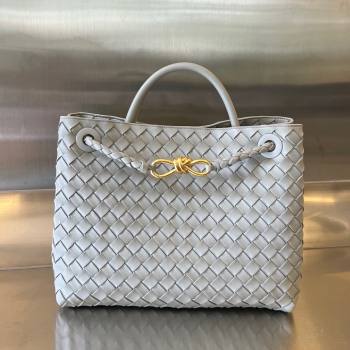 Bottega Veneta Medium Andiamo Top Handle Bag in Intrecciato Leather 743572 Agate Gey 2025 0731 (WT-250731028)