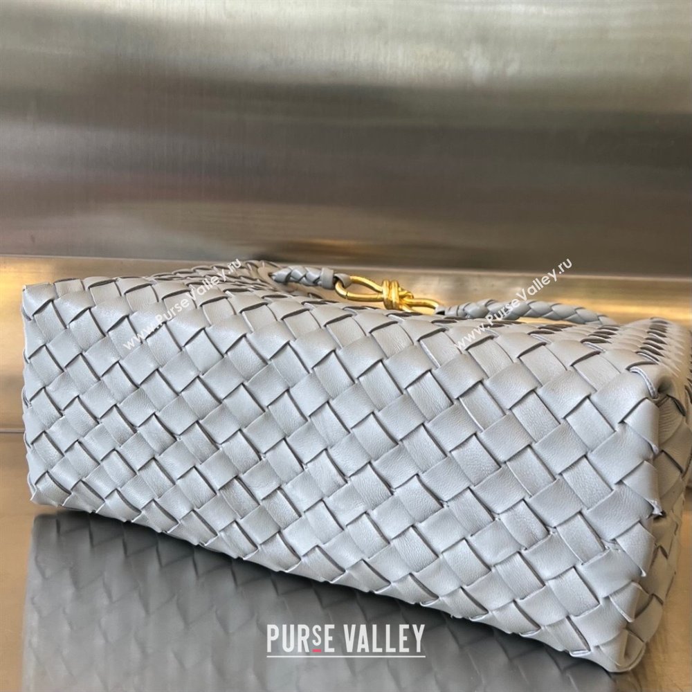 Bottega Veneta Medium Andiamo Top Handle Bag in Intrecciato Leather 743572 Agate Gey 2025 0731 (WT-250731028)