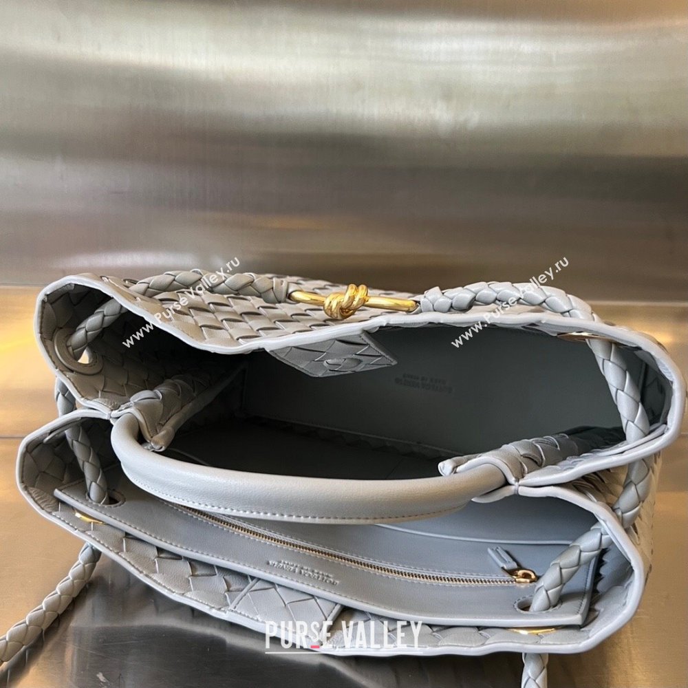 Bottega Veneta Medium Andiamo Top Handle Bag in Intrecciato Leather 743572 Agate Gey 2025 0731 (WT-250731028)