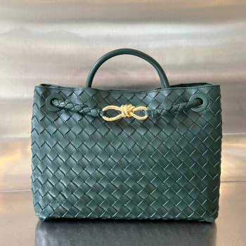 Bottega Veneta Medium Andiamo Top Handle Bag in Intrecciato Leather 743572 Emerald Green 2025 0731 (WT-250731012)