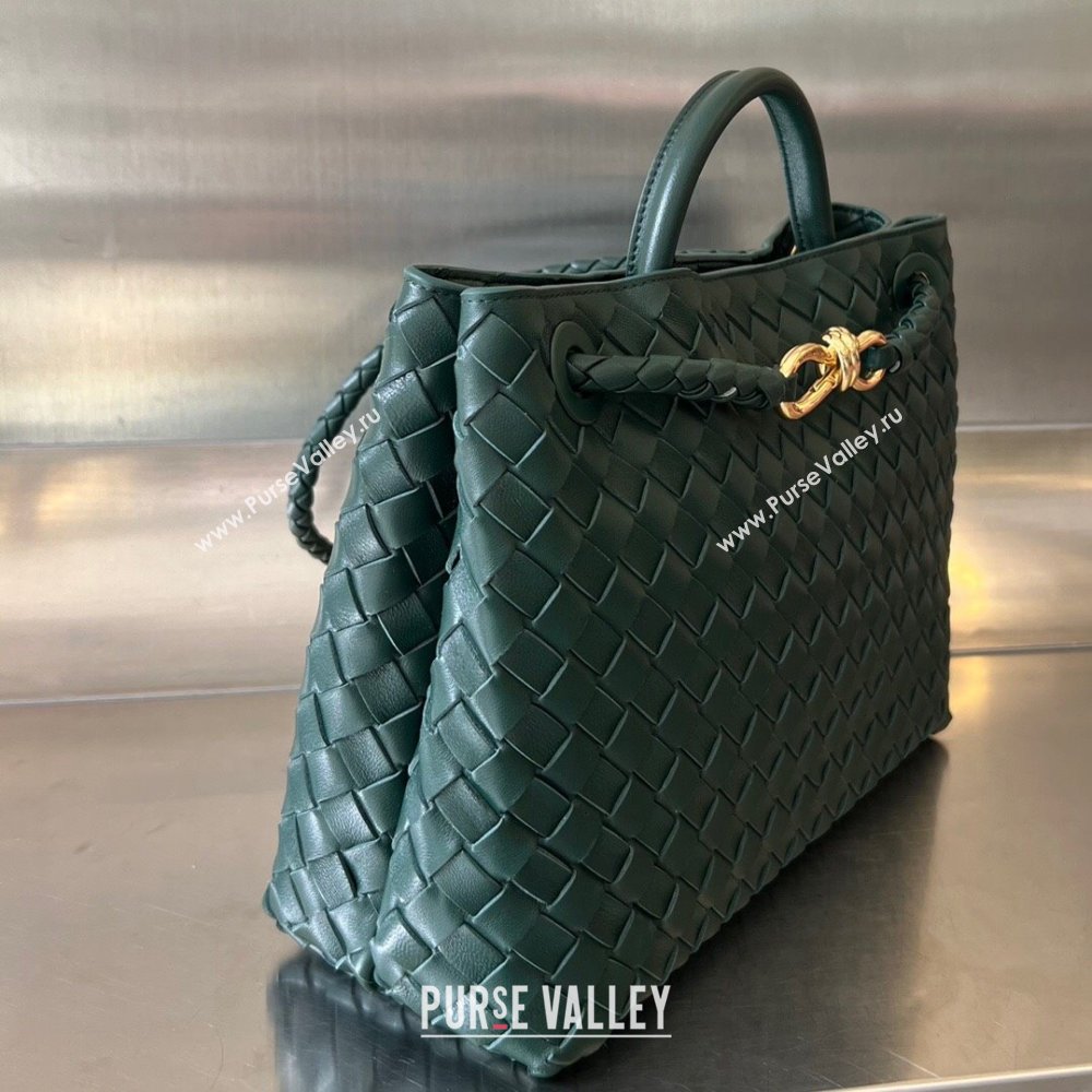 Bottega Veneta Medium Andiamo Top Handle Bag in Intrecciato Leather 743572 Emerald Green 2025 0731 (WT-250731012)