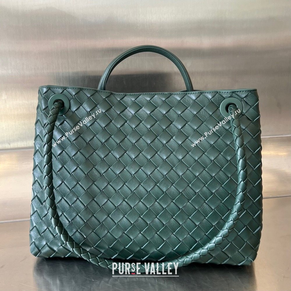 Bottega Veneta Medium Andiamo Top Handle Bag in Intrecciato Leather 743572 Emerald Green 2025 0731 (WT-250731012)