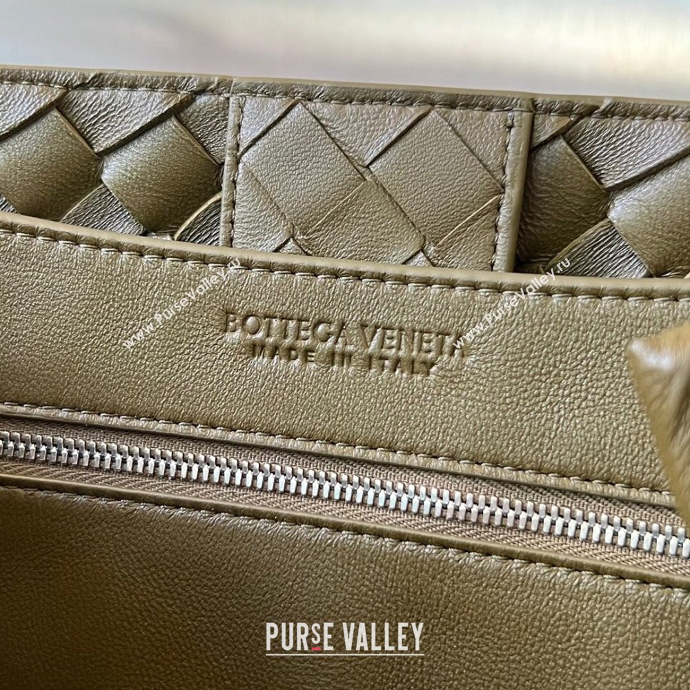 Bottega Veneta Medium Andiamo Top Handle Bag in Intrecciato Leather 743572 Soil 2025 0731 (WT-250731013)