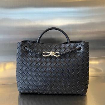 Bottega Veneta Medium Andiamo Top Handle Bag in Intrecciato Leather 743572 Space/Silver 2025 0731 (WT-250731014)