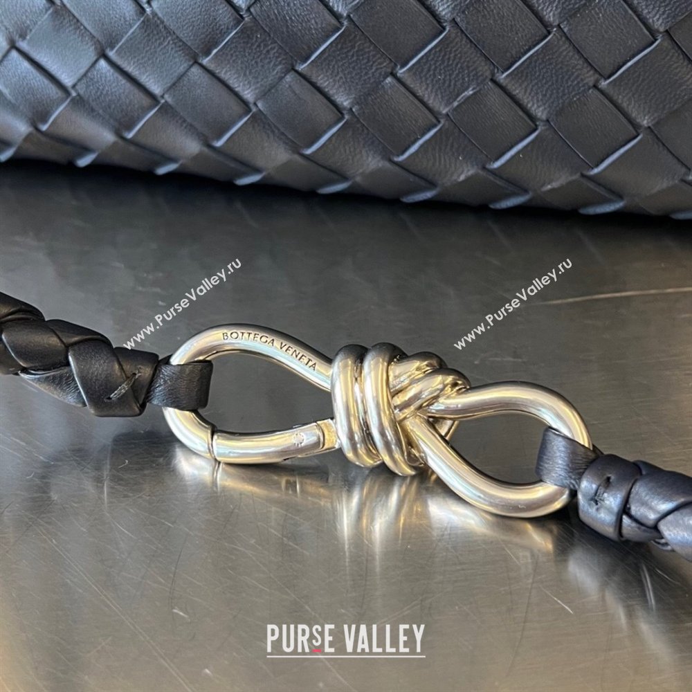 Bottega Veneta Medium Andiamo Top Handle Bag in Intrecciato Leather 743572 Space/Silver 2025 0731 (WT-250731014)