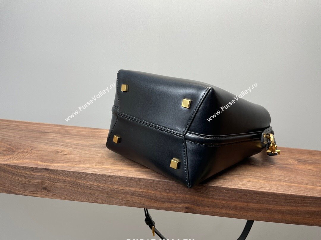 Saint Laurent Le 37 Small Bucket bag in Shiny Leather 749036 Black/Gold 2024 (YY-241218034)