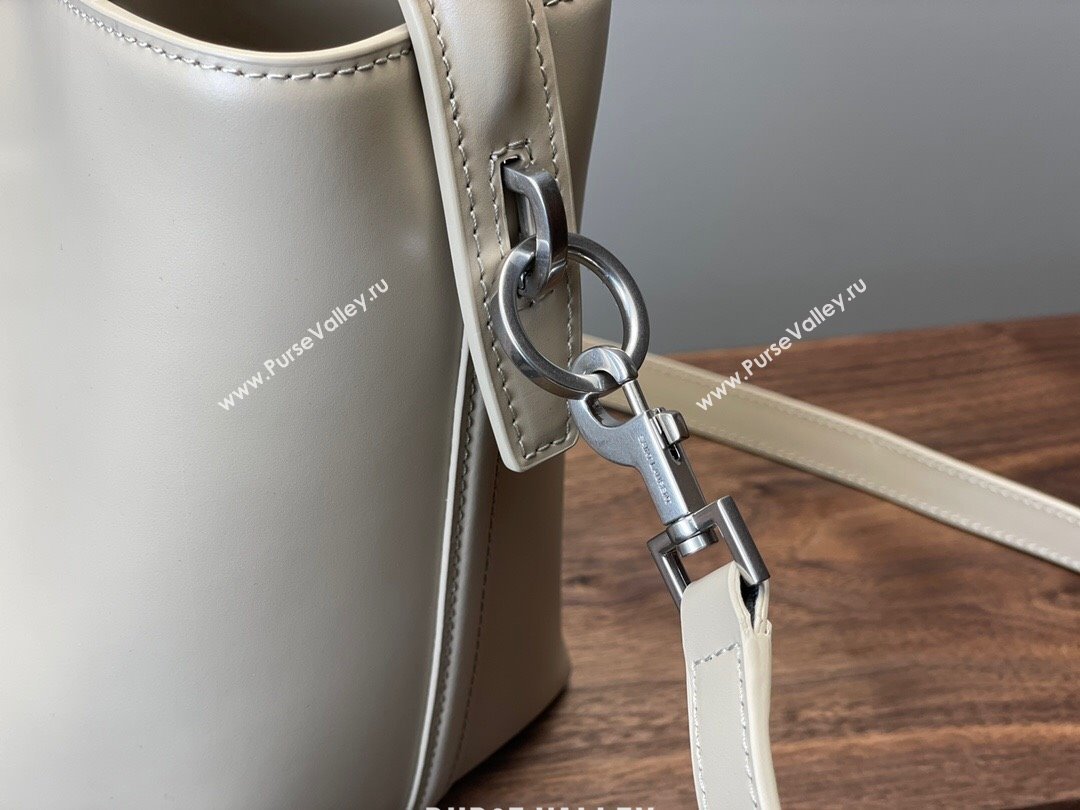 Saint Laurent Le 37 Small Bucket bag in Shiny Leather 749036 Pale Beige 2024 (YY-241218035)