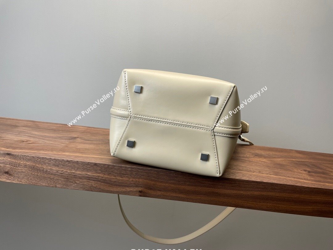 Saint Laurent Le 37 Small Bucket bag in Shiny Leather 749036 Pale Beige 2024 (YY-241218035)