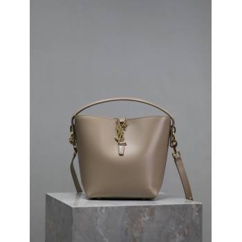 Saint Laurent Le 37 Small Bucket bag in Shiny Leather 749036 Light Beige 2024 (YY-241218037)