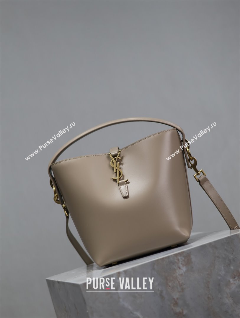 Saint Laurent Le 37 Small Bucket bag in Shiny Leather 749036 Light Beige 2024 (YY-241218037)