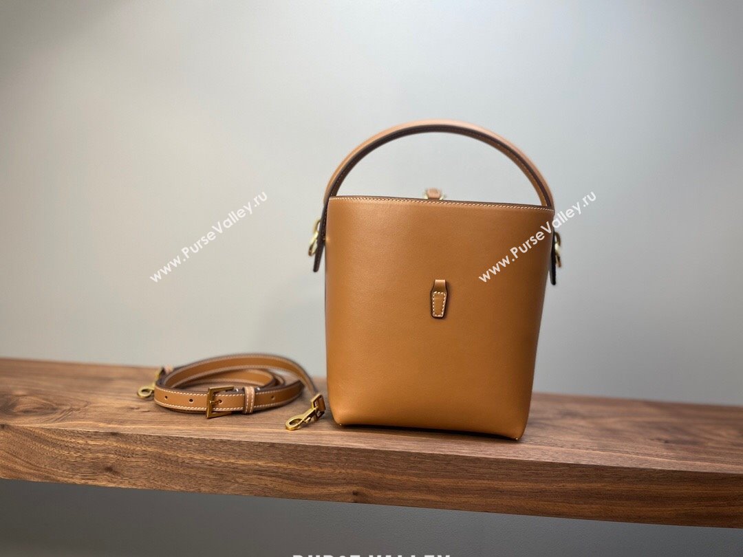 Saint Laurent Le 37 Small Bucket bag in Matte Leather 749036 Caramel Brown 2024 (YY-241218033)