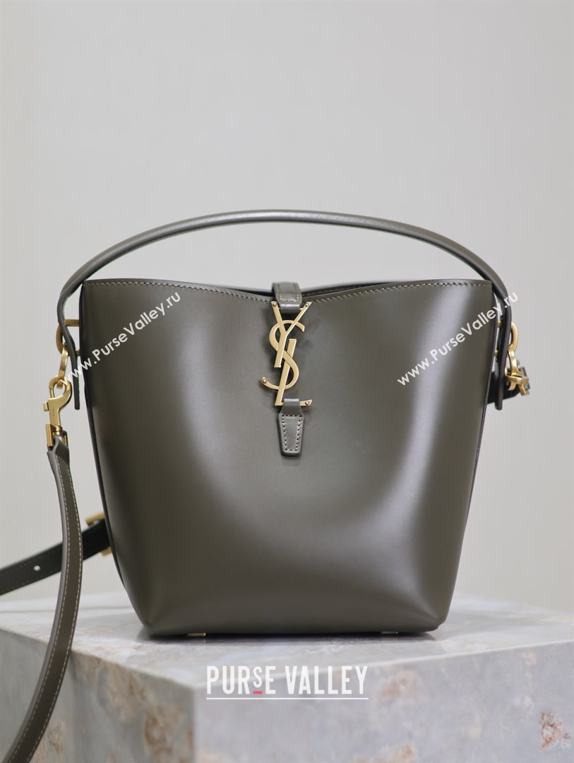 Saint Laurent Le 37 Small Bucket bag in Shiny Leather 749036 Deep Musk 2024 (YY-241218039)