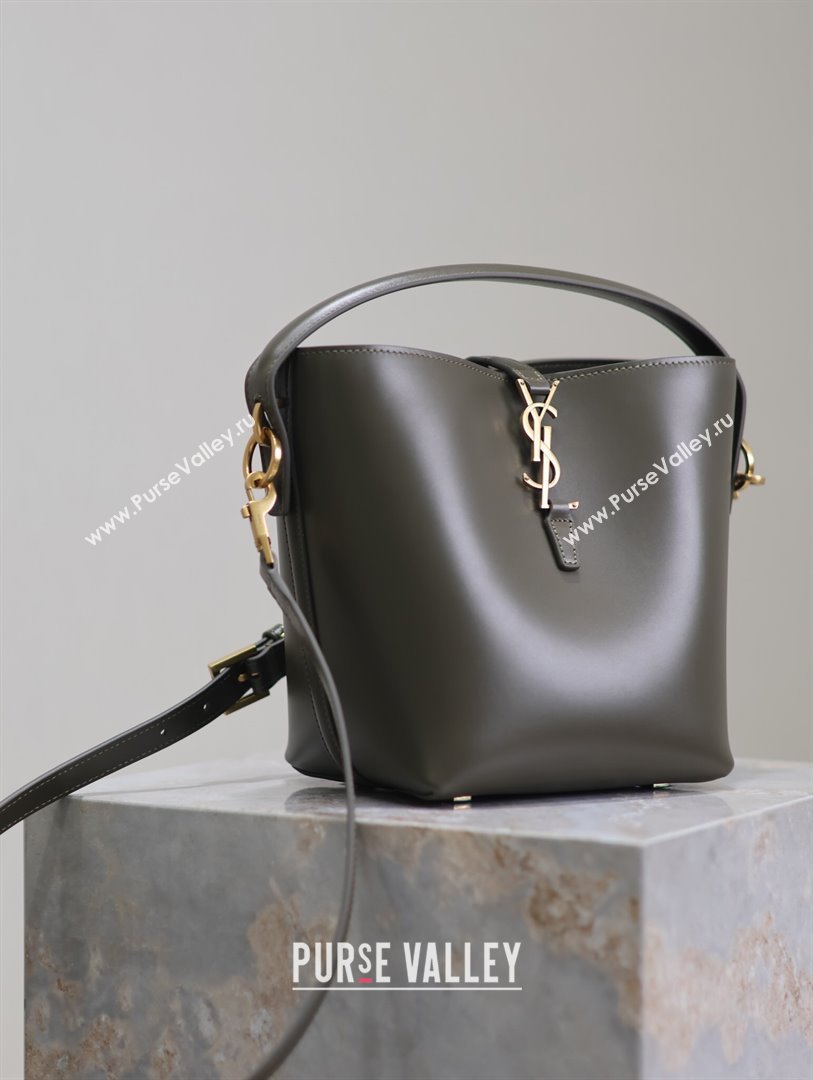 Saint Laurent Le 37 Small Bucket bag in Shiny Leather 749036 Deep Musk 2024 (YY-241218039)