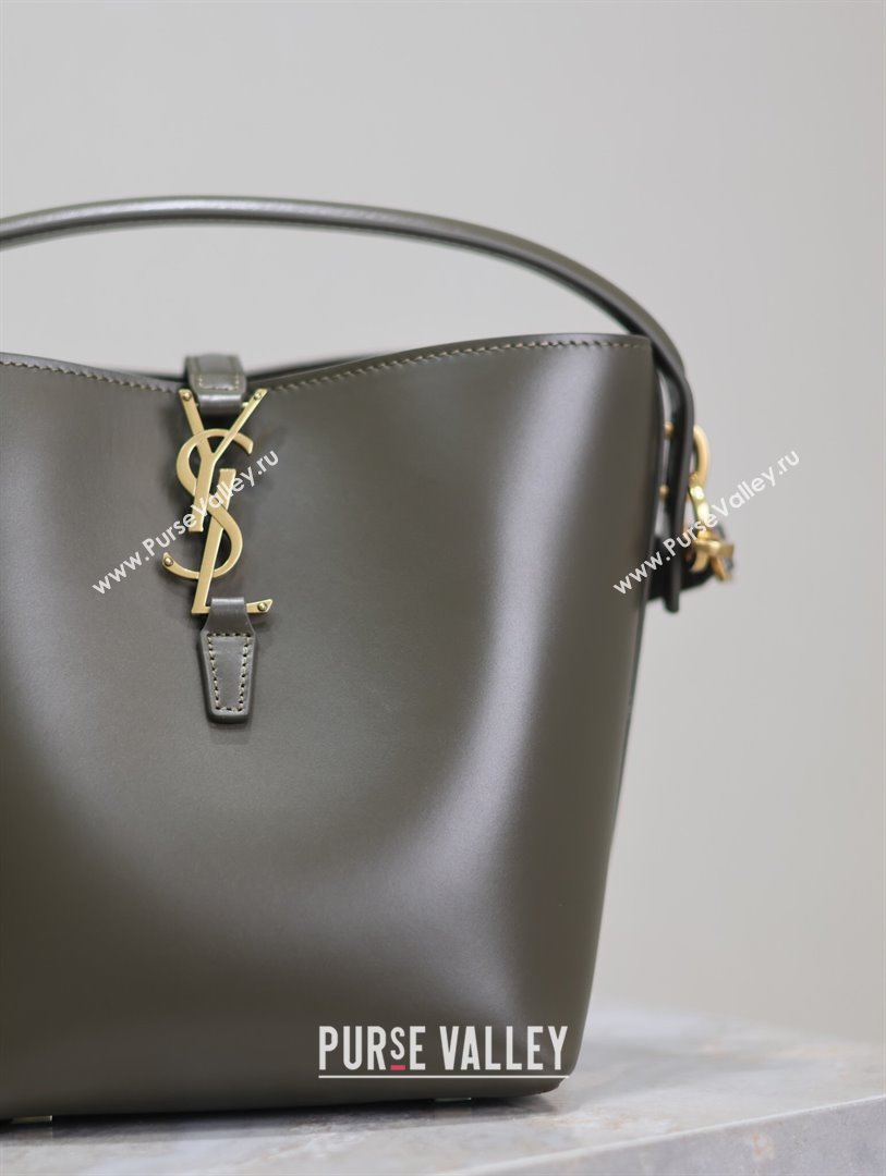 Saint Laurent Le 37 Small Bucket bag in Shiny Leather 749036 Deep Musk 2024 (YY-241218039)