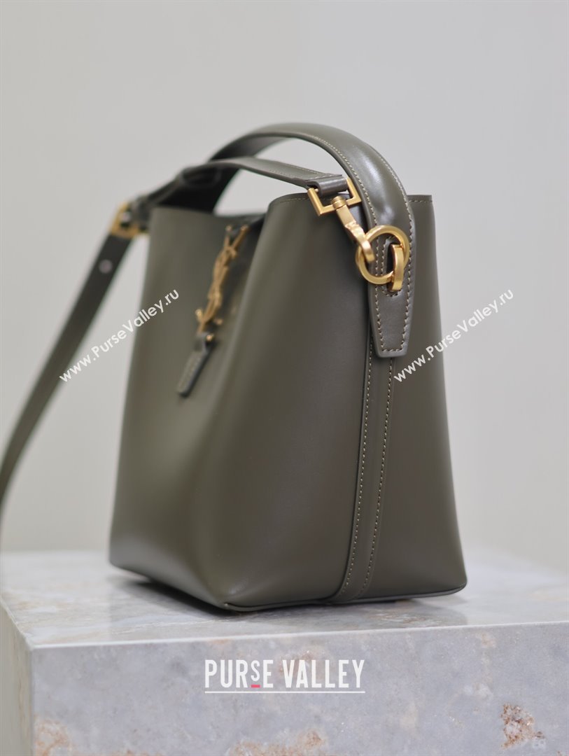 Saint Laurent Le 37 Small Bucket bag in Shiny Leather 749036 Deep Musk 2024 (YY-241218039)