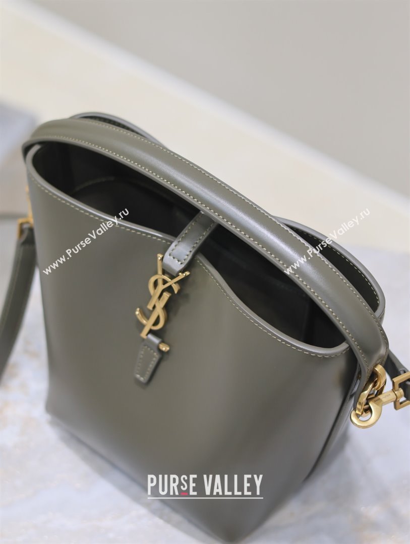 Saint Laurent Le 37 Small Bucket bag in Shiny Leather 749036 Deep Musk 2024 (YY-241218039)