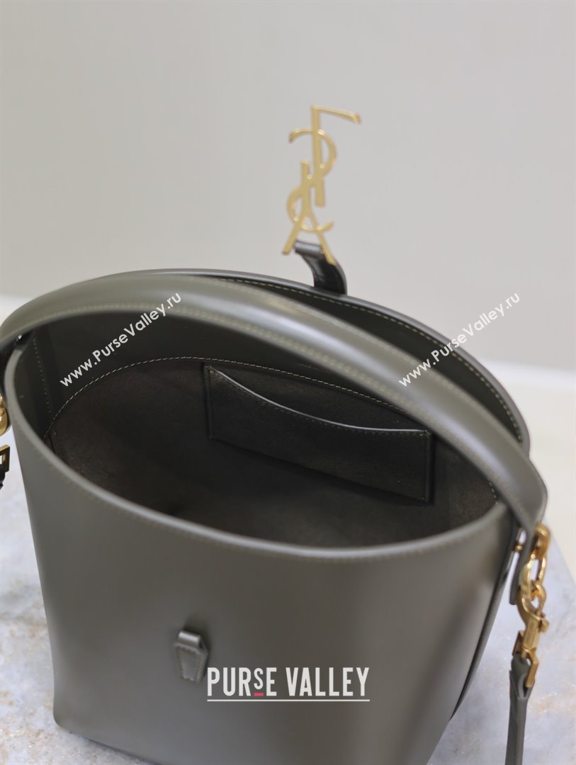 Saint Laurent Le 37 Small Bucket bag in Shiny Leather 749036 Deep Musk 2024 (YY-241218039)