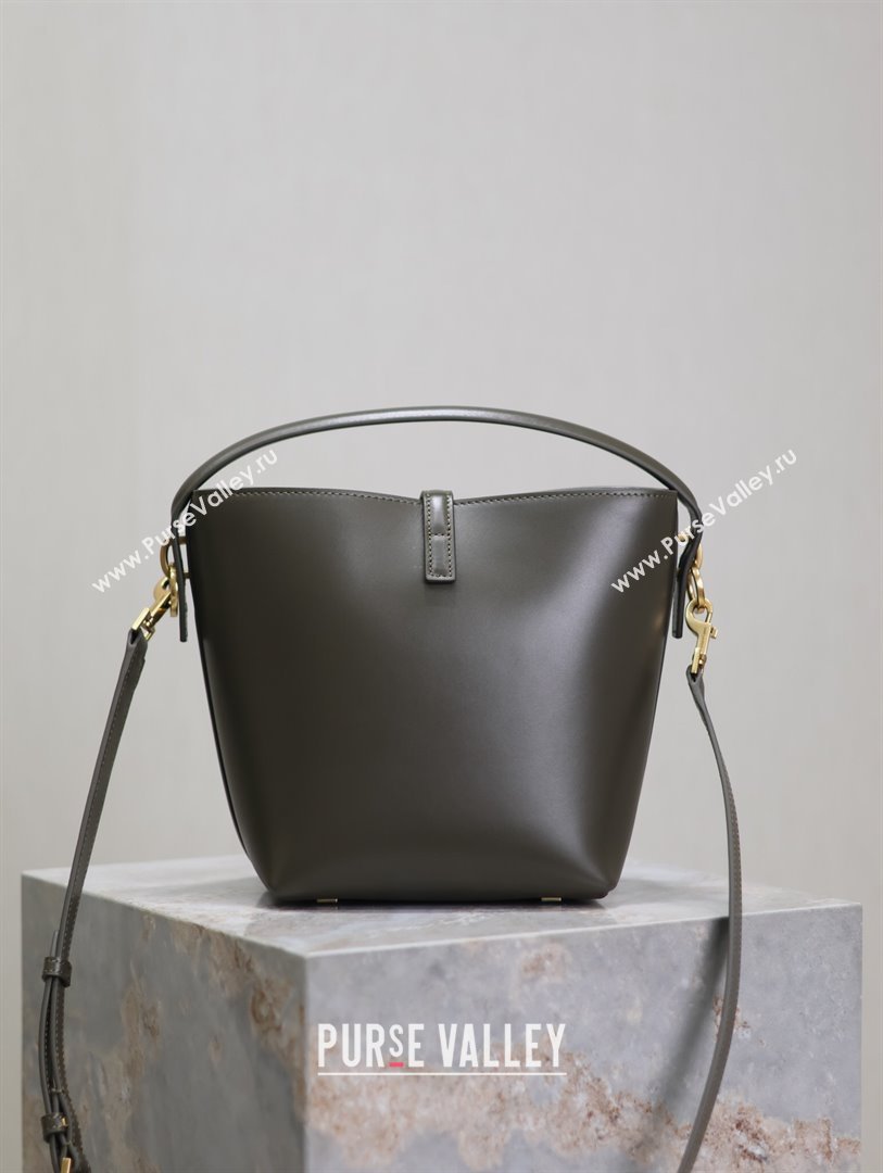 Saint Laurent Le 37 Small Bucket bag in Shiny Leather 749036 Deep Musk 2024 (YY-241218039)