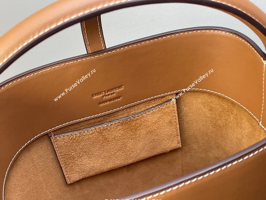 Saint Laurent Le 37 Small Bucket bag in Matte Leather 749036 Caramel Brown 2024 (YY-241218033)