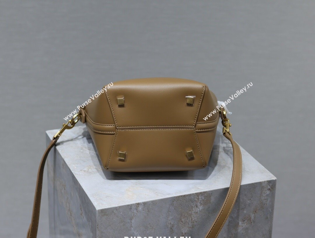 Saint Laurent Le 37 Small Bucket bag in Shiny Leather 749036 Milk Tea Beige 2024 (YY-241218042)