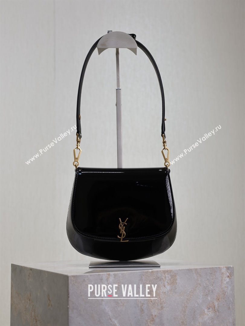 Saint Laurent Voltaire Bag in Patent Leather Black 2025 753824 (YY-250924147)