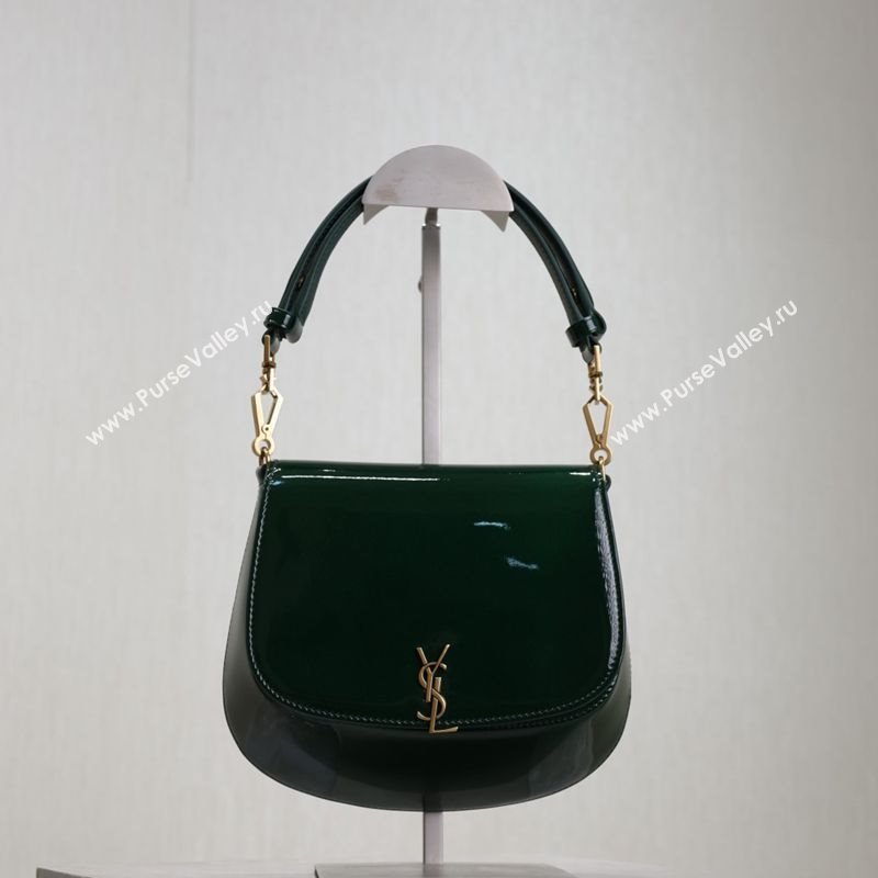 Saint Laurent Voltaire Bag in Patent Leather Green 2025 753824 (YY-250924148)