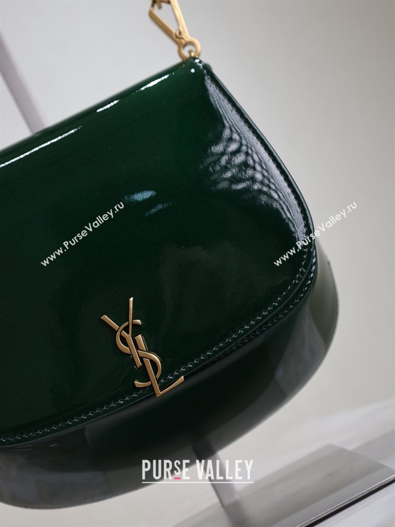 Saint Laurent Voltaire Bag in Patent Leather Green 2025 753824 (YY-250924148)
