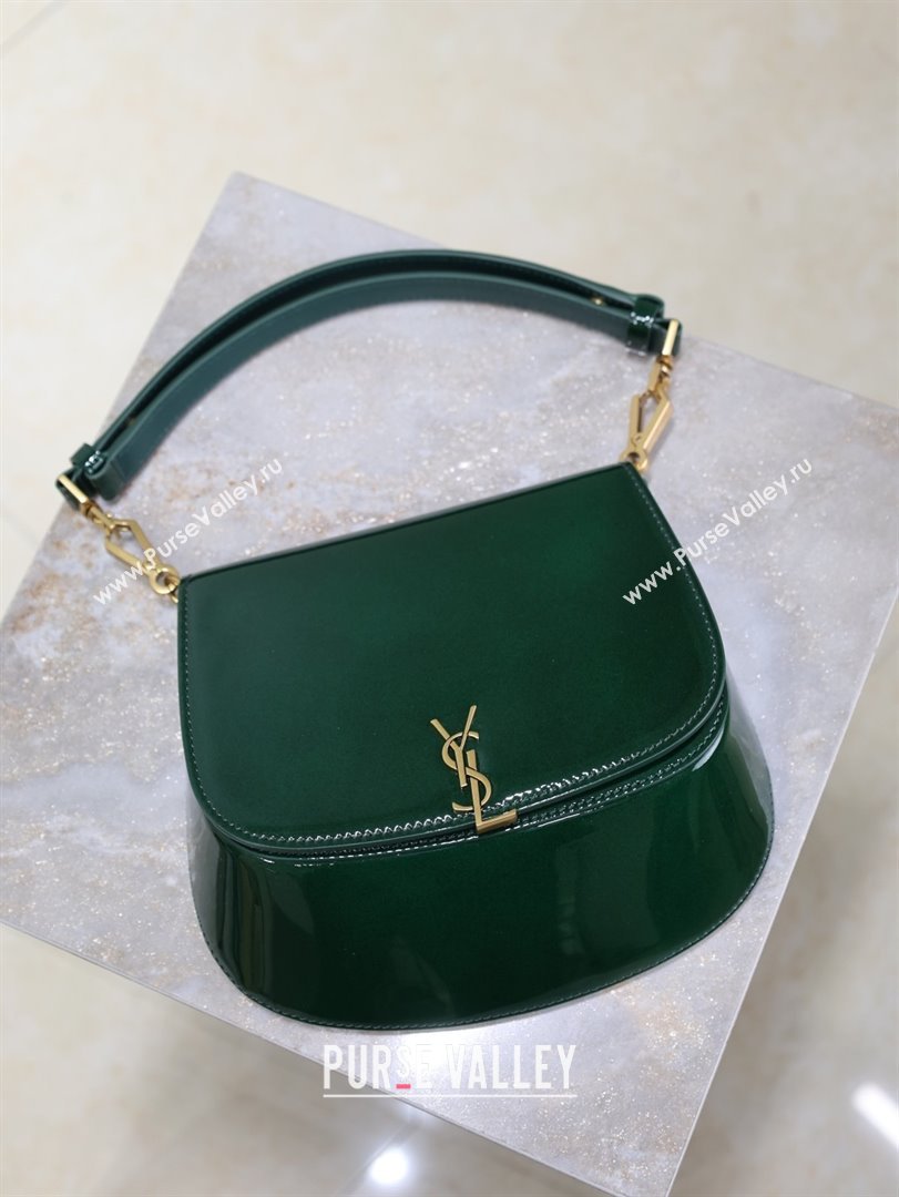 Saint Laurent Voltaire Bag in Patent Leather Green 2025 753824 (YY-250924148)