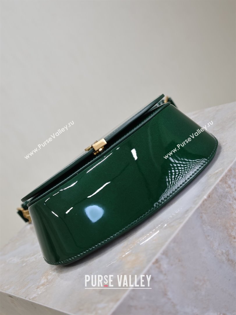 Saint Laurent Voltaire Bag in Patent Leather Green 2025 753824 (YY-250924148)