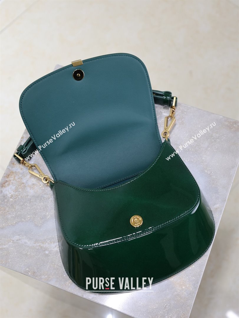 Saint Laurent Voltaire Bag in Patent Leather Green 2025 753824 (YY-250924148)