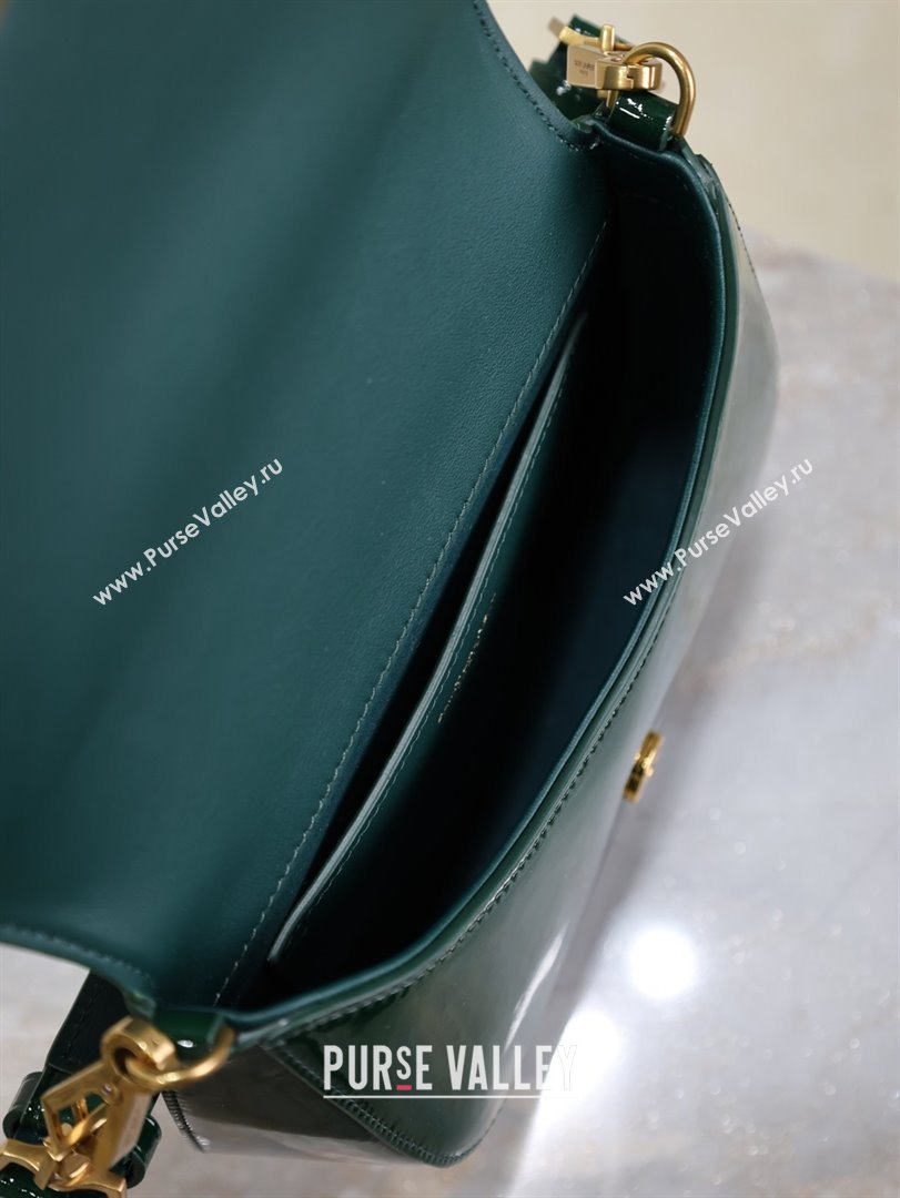 Saint Laurent Voltaire Bag in Patent Leather Green 2025 753824 (YY-250924148)
