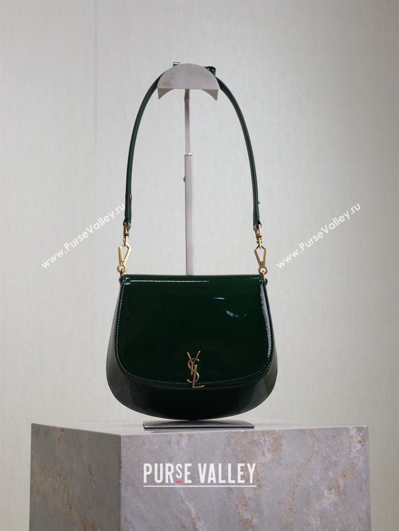 Saint Laurent Voltaire Bag in Patent Leather Green 2025 753824 (YY-250924148)