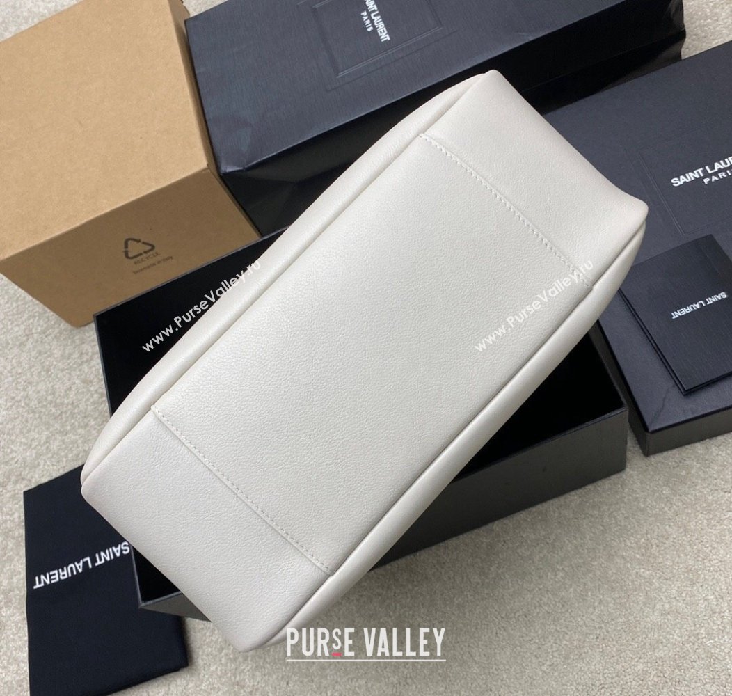 Saint Laurent LE 5 À 7 Supple Large Bucket Bag in Smooth Leather 753837 White 2024 (YY-241217103)