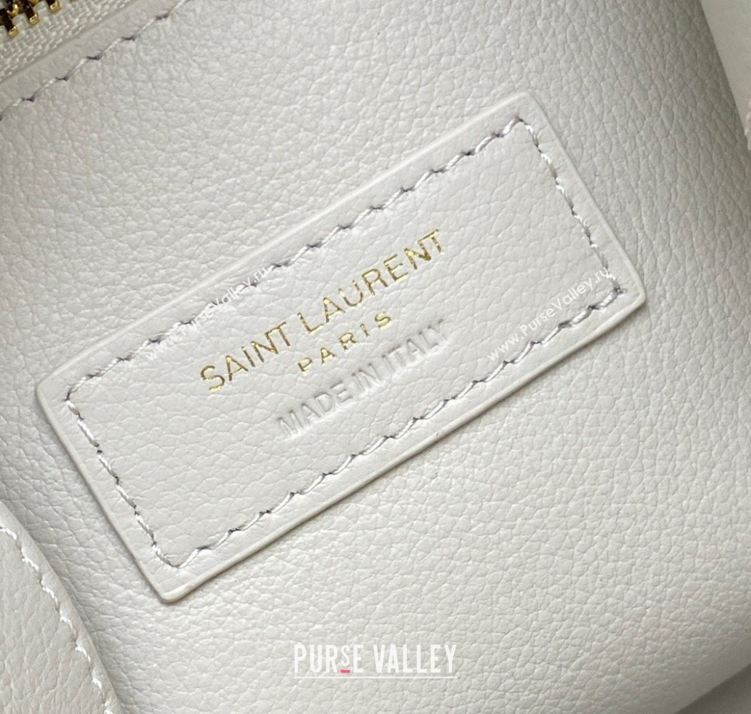 Saint Laurent LE 5 À 7 Supple Large Bucket Bag in Smooth Leather 753837 White 2024 (YY-241217103)