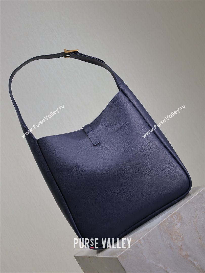 Saint Laurent LE 5 À 7 Supple Large Bucket Bag in Smooth Leather 753837 Navy Blue 2024 (YY-241217095)