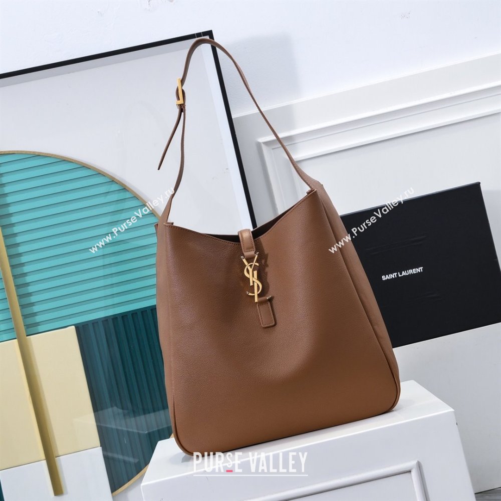 Saint Laurent LE 5 À 7 Supple Large Bucket Bag in Smooth Leather 753837 Dark Brown 2024 (YY-241217100)