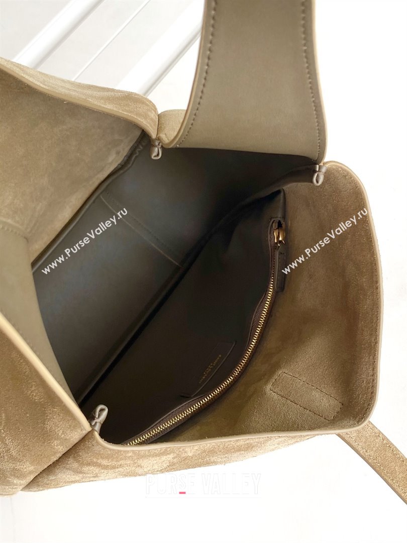 Saint Laurent LE 5 À 7 Supple Large Bucket Bag in Suede Beige 753837 2024 (YY-241217102)